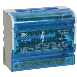 Шина на DIN-рейку в корпусе (кросс-модуль) ШНК 4х11 3L+PEN IEK YND10-4-11-125 оптом купить цена