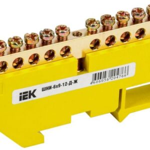 Шина PE "земля" на DIN-изоляторе ШНИ-6х9-12-Д-Ж IEK YNN10-69-12D-K05 оптом купить цена