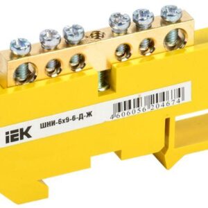 Шина PE "земля" на DIN-изоляторе ШНИ-6х9-6-Д-Ж IEK YNN10-69-6D-K05 оптом купить цена