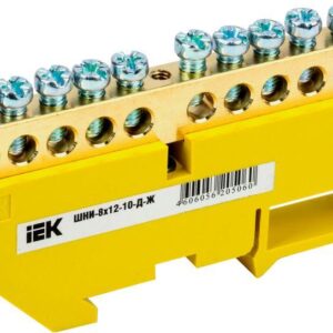 Шина PE "земля" на DIN-изол. ШНИ-8х12-10-Д-Ж IEK YNN10-812-10D-K05 оптом купить цена