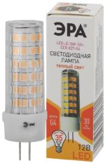 Лампочка светодиодная ЭРА STD LED JC-5W-12V-CER-827-G4 G4 5 Вт керамика капсула теплый белый свет купить оптом недорого