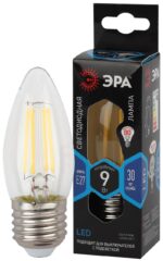Лампочка светодиодная ЭРА F-LED B35-9w-840-E27 Е27 / Е27 9Вт филамент свеча нейтральный белый свет купить оптом недорого