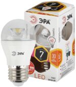 Лампочка светодиодная ЭРА STD LED P45-7W-827-E27-Clear E27 / Е27 7Вт шар теплый белый свет купить оптом недорого
