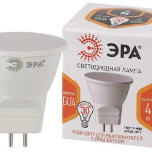 Лампочка светодиодная ЭРА STD LED MR11-4W-827-GU4 GU4 4Вт софит теплый белый свет купить оптом недорого