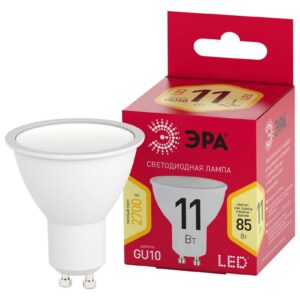 Лампочка светодиодная ЭРА RED LINE LED MR16-11W-827-GU10 R GU10 11 Вт софит теплый белый свет купить оптом недорого