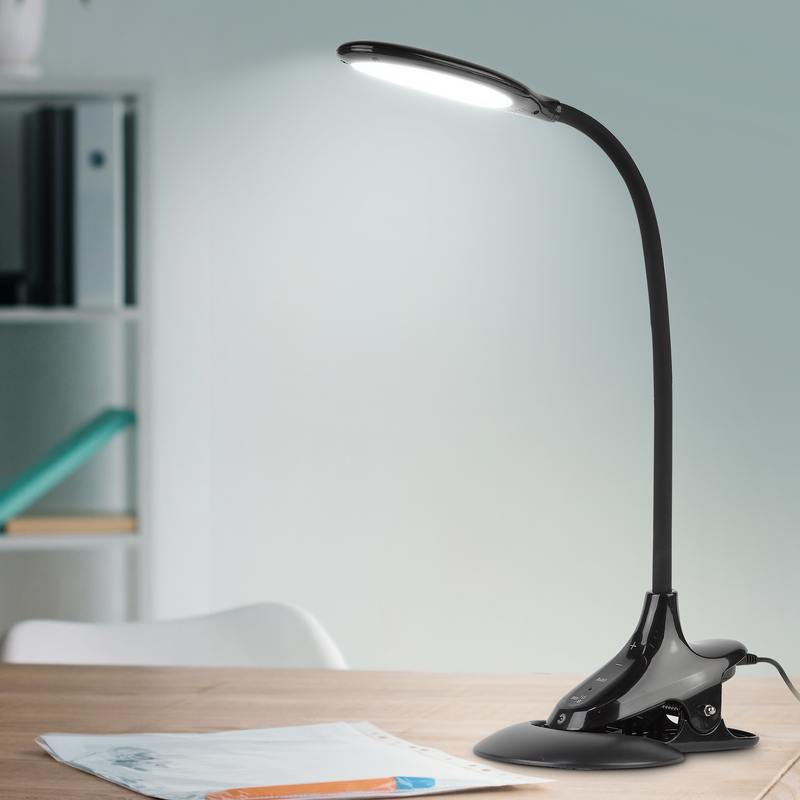 Настольный светильник ЭРА NLED-454-9W-BK светодиодный на прищепке со съемной вставкой-основанием черный оптом купить хорошая цена Настольный светильник ЭРА NLED-454-9W-BK светодиодный на прищепке со съемной вставкой-основанием черный купить оптом недорого