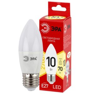 Лампочка светодиодная ЭРА RED LINE LED B35-10W-827-E27 R E27 / Е27 10 Вт свеча теплый белый свет купить оптом недорого