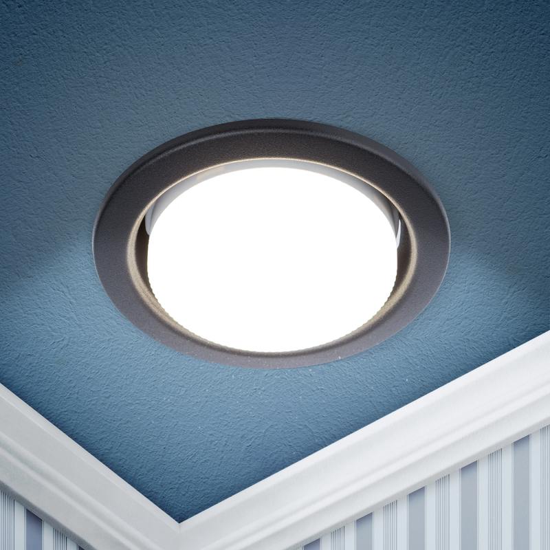 Встраиваемый светильник под лампу GX53 ЭРА KL35 SBK (к) черный матовый оптом купить хорошая цена Встраиваемый светильник под лампу GX53 ЭРА KL35 SBK (к) черный матовый купить оптом недорого