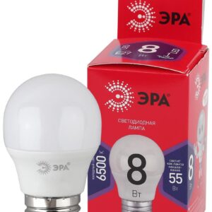 Лампочка светодиодная ЭРА RED LINE LED P45-8W-865-E27 R E27 / Е27 8Вт шар холодный дневной свет купить оптом недорого
