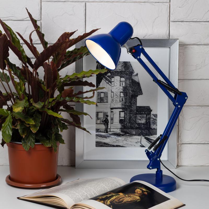 Настольный светильник ЭРА N-214-E27-40W-BU синий оптом купить хорошая цена Настольный светильник ЭРА N-214-E27-40W-BU синий купить оптом недорого