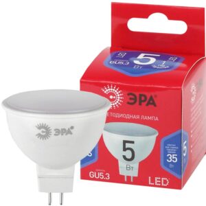 Лампочка светодиодная ЭРА RED LINE LED MR16-5W-865-GU5.3 R GU5.3 5 Вт софит холодный дневной свет купить оптом недорого