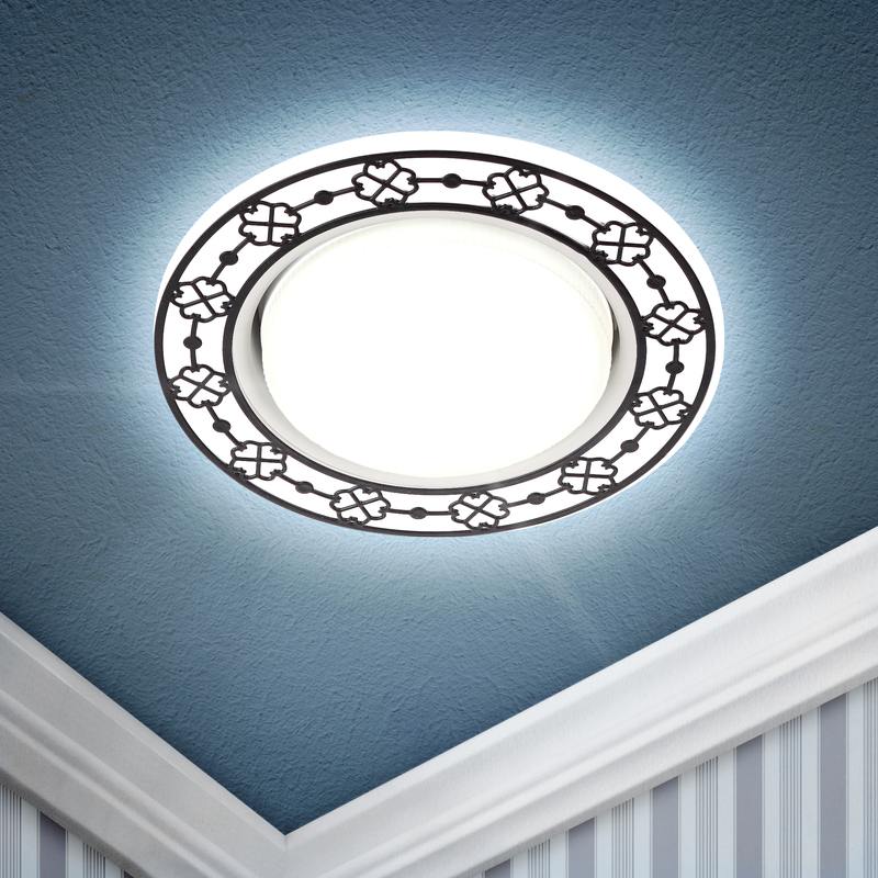 DK LD28 WH/WH Светильник ЭРА декор cо светодиодной подсветкой GX53 DK LD28 WH/WH Светильник ЭРА декор cо светодиодной подсветкой GX53