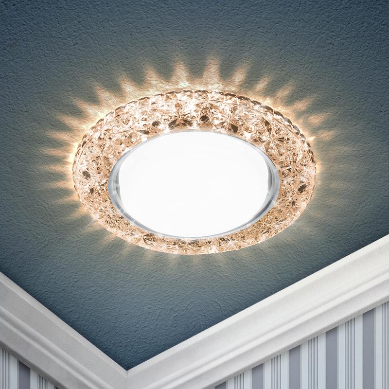 DK LD25 CHP/WH Светильник ЭРА декор cо светодиодной подсветкой Gx53 DK LD25 CHP/WH Светильник ЭРА декор cо светодиодной подсветкой Gx53