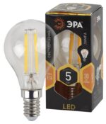 Лампочка светодиодная ЭРА F-LED P45-5W-827-E14 Е14 / Е14 5 Вт филамент шар теплый белый свет купить оптом недорого