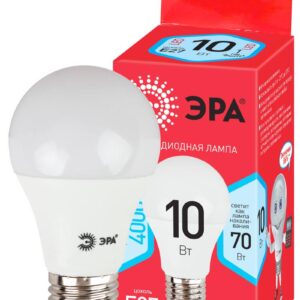 Лампочка светодиодная ЭРА RED LINE ECO LED A60-10W-840-E27 E27 / Е27 10Вт груша нейтральный белый свет купить оптом недорого