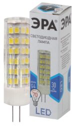 Лампочка светодиодная ЭРА STD LED JC-7W-220V-CER-840-G4 G4 7Вт керамика капсула нейтральный белый свет купить оптом недорого