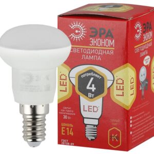 Лампочка светодиодная ЭРА RED LINE ECO LED R39-4W-827-E14 Е14 / E14 4Вт рефлектор теплый белый свет купить оптом недорого