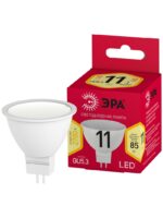 Лампочка светодиодная ЭРА RED LINE LED MR16-11W-827-GU5.3 R GU5.3 11 Вт софит теплый белый свет купить оптом недорого