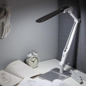 Настольный светильник ЭРА NLED-497-12W-S светодиодный на струбцине и с основанием серебро купить оптом недорого