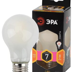 Лампочка светодиодная ЭРА F-LED A60-7W-827-E27 frost Е27 / E27 7 Вт филамент груша матовая теплый белый свет купить оптом недорого