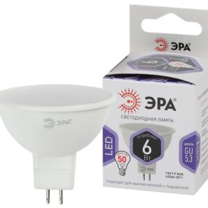 Лампочка светодиодная ЭРА STD LED MR16-6W-860-GU5.3 GU5.3 6Вт софит холодный белый свет купить оптом недорого