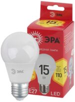 Лампочка светодиодная ЭРА RED LINE LED A60-15W-827-E27 R E27 / Е27 15 Вт груша теплый белый свет купить оптом недорого