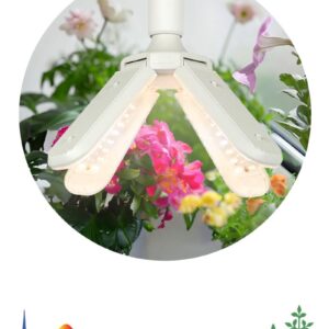 Фитолампа для растений светодиодная ЭРА FITO-36W-Rа90-E27-FOLD 4-х лепестковая полного спектра 36 Вт Е27 купить оптом недорого