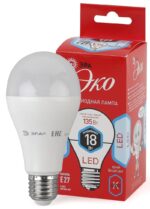 Лампочка светодиодная ЭРА RED LINE ECO LED A65-18W-840-E27 Е27 / E27 18Вт груша нейтральный белый свет купить оптом недорого