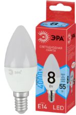 Лампочка светодиодная ЭРА RED LINE ECO LED B35-8W-840-E14 Е14 / E14 8Вт свеча нейтральный белый свет купить оптом недорого