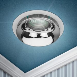 Встраиваемый светильник декоративный ЭРА KL103 WH/CH MR16 GU5.3 белый хром купить оптом недорого