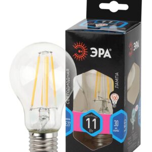 Лампочка светодиодная ЭРА F-LED A60-11W-840-E27 Е27 / Е27 11Вт филамент груша нейтральный белый свет купить оптом недорого