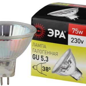 Лампочка галогенная ЭРА GU5.3-JCDR (MR16)-75W-230V-CL GU5.3 75Вт софит теплый белый свет купить оптом недорого