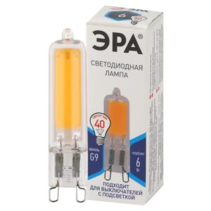 Лампочка светодиодная ЭРА STD LED JCD-6W-GL-840-G9 G9 6Вт капсула нейтральный белый свет купить оптом недорого