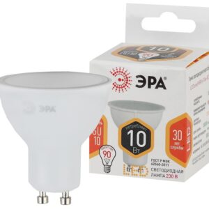 Лампочка светодиодная ЭРА STD LED MR16-10W-827-GU10 GU10 10Вт софит теплый белый свет купить оптом недорого