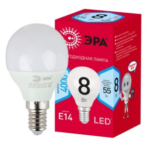 Лампочка светодиодная ЭРА RED LINE LED P45-8W-840-E14 R E14 / Е14 8 Вт шар нейтральный белый свет купить оптом недорого