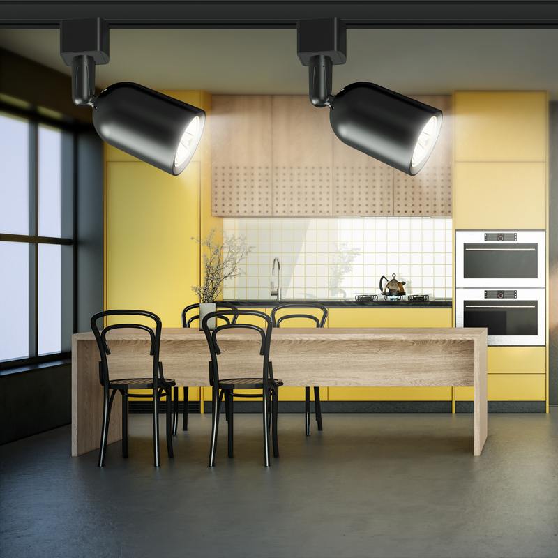 mock up modern apartment interior background, gray and yellow wall dining room, kitchen and dining room, 3D render, 3D illustration