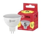 Лампочка светодиодная ЭРА RED LINE ECO LED MR16-5W-827-GU5.3 GU5.3 5Вт софит теплый белый свет купить оптом недорого