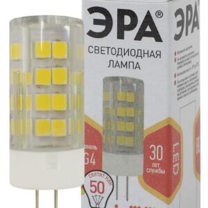 Лампочка светодиодная ЭРА STD LED JC-5W-220V-CER-827-G4 G4 5Вт керамика капсула теплый белый свет купить оптом недорого