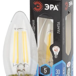 Лампочка светодиодная ЭРА F-LED B35-5W-840-E27 Е27 / Е27 5Вт филамент свеча нейтральный белый свет купить оптом недорого