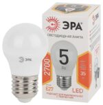 Лампочка светодиодная ЭРА STD LED P45-5W-827-E27 E27 / Е27 5Вт шар теплый белый свeт купить оптом недорого