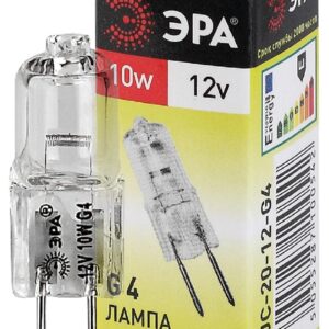 Лампочка галогенная ЭРА G4-JC-10W-12V G4 10Вт капсула теплый белый свет купить оптом недорого