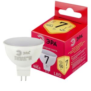 Лампочка светодиодная ЭРА RED LINE LED MR16-7W-827-GU5.3 R GU5.3 7 Вт софит теплый белый свет купить оптом недорого