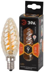 Лампочка светодиодная ЭРА F-LED BTW-9W-827-E14 gold Е14 / Е14 9Вт филамент свеча витая золотистая теплый белый свет купить оптом недорого