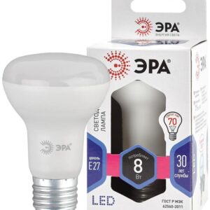 Лампочка светодиодная ЭРА STD LED R63-8W-860-E27 Е27/ Е27 8Вт рефлектор холодный дневной свет купить оптом недорого