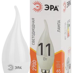 Лампочка светодиодная ЭРА STD LED BXS-11W-827-E14 E14 / Е14 11Вт свеча на ветру теплый белый свет купить оптом недорого