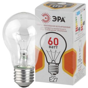 Лампочка ЭРА A50 60Вт Е27 / E27 230В груша прозрачная цветная упаковка купить оптом недорого