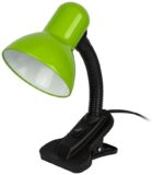 Настольный светильник ЭРА N-102-Е27-40W-GR на прищепке зелёный купить оптом недорого