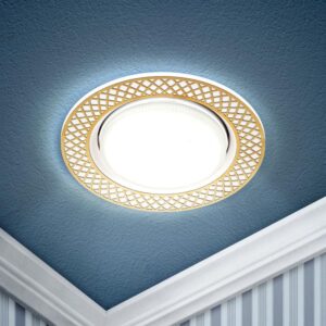 KL79 WH/GD Светильник ЭРА под лампу Gx53 круглый