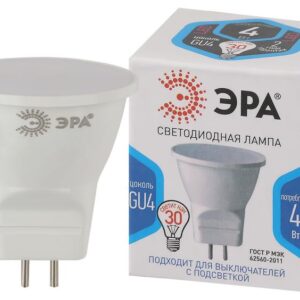 Лампочка светодиодная ЭРА STD LED MR11-4W-840-GU4 GU4 4Вт софит нейтральный белый свет купить оптом недорого