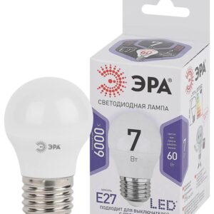 Лампочка светодиодная ЭРА STD LED P45-7W-860-E27 E27 / Е27 7Вт шар холодный дневной свет купить оптом недорого